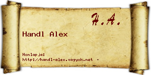 Handl Alex névjegykártya